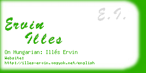 ervin illes business card